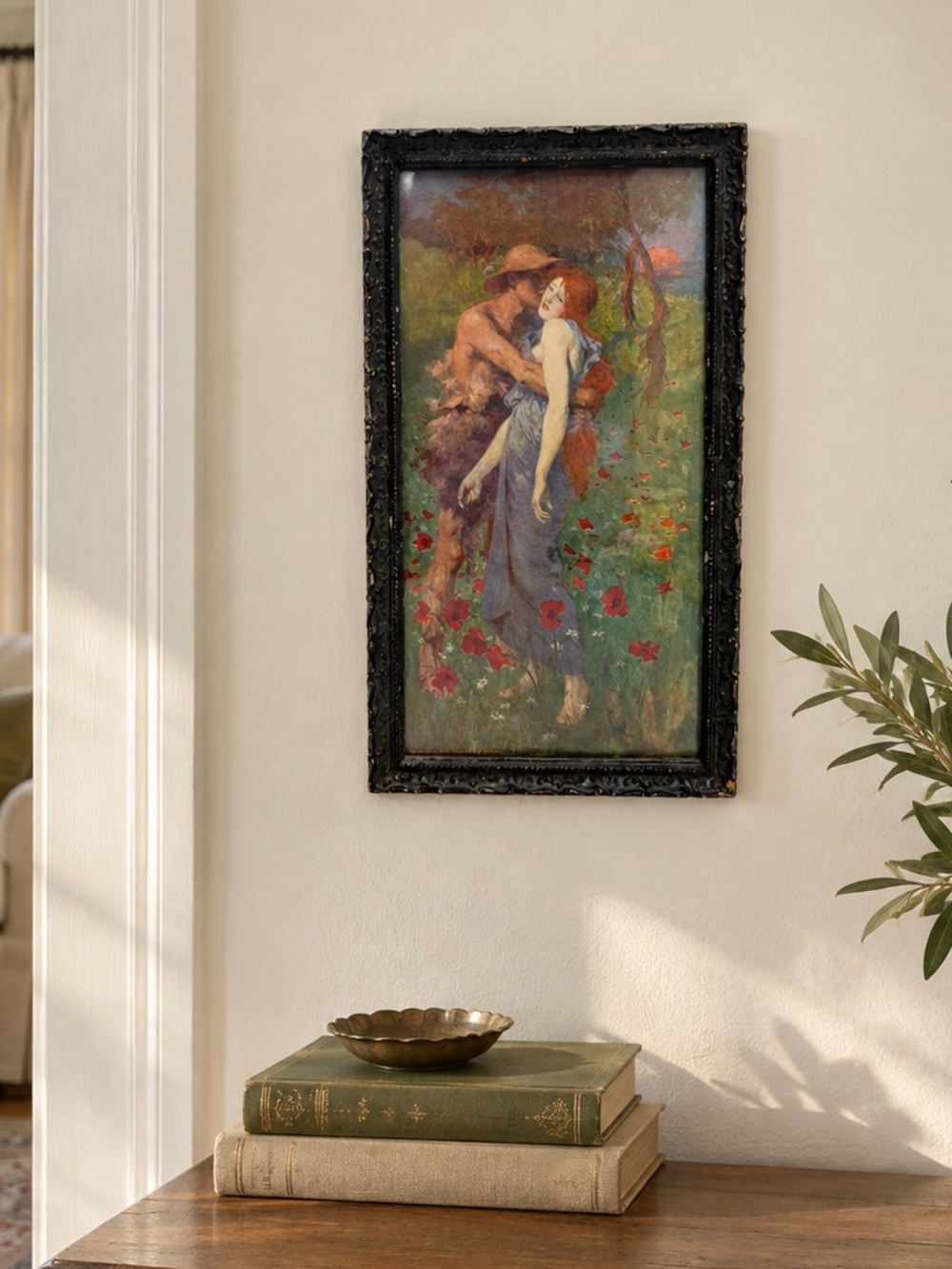 Pal Szinyei Merse Faun and Nymph Framed Art Print Vintage Mythological Painting
